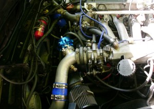 This is the intercooler tubing on the cold side (intercooler to intake) of the intercooler installation on my Saab 900 Turbo